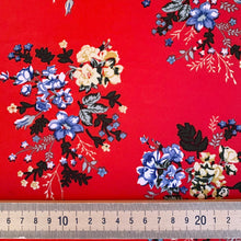 Winter Red Bouquet Peachskin with stretch from Stitchy Bee