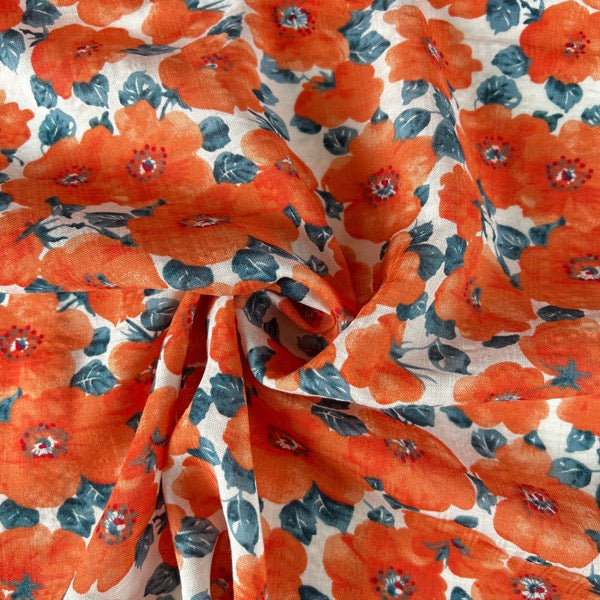 Tangerine Tumbled Cotton from Stitchy Bee