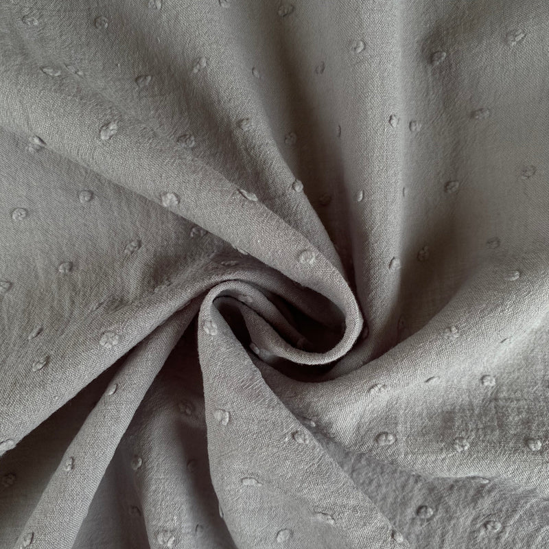 Cotton Dobby: Grey, Dressmaking Fabric