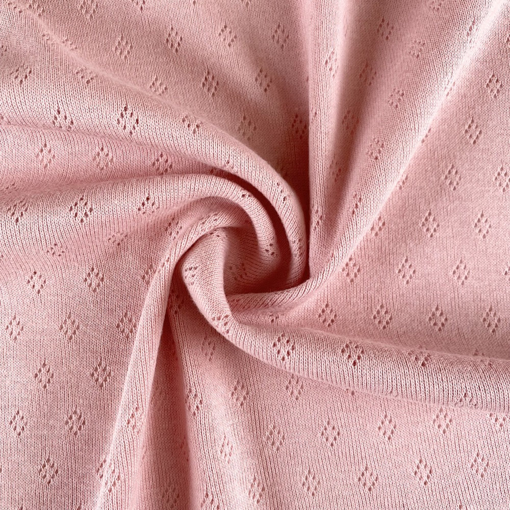 Perfect Pointelle Cotton Jersey in Pale Pink from Stitchy Bee